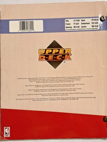 Upper Deck NBA kosárlabdakártya berakó album 1994/1995 (Michael Jordan)