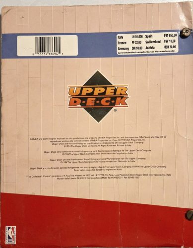 Upper Deck NBA kosárlabdakártya berakó album 1994/1995 (Michael Jordan) (II.)
