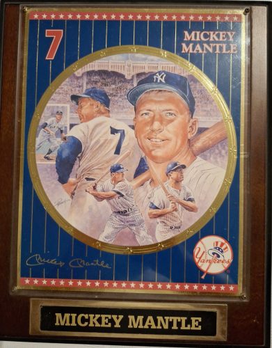 Sports Impressions : MLB Superstar Mickey Mantle New York Yankees falidísz, plakett, sorszámozott 1994