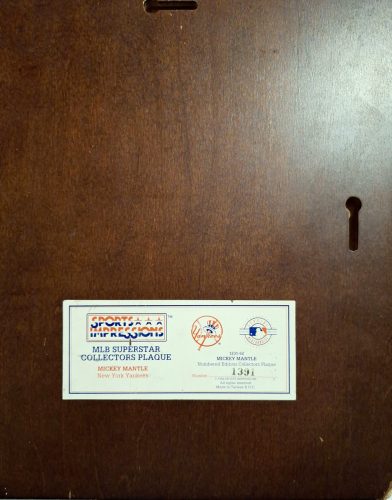 Sports Impressions : MLB Superstar Mickey Mantle New York Yankees falidísz, plakett, sorszámozott 1994