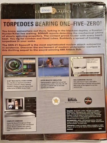 Seawolf SSN-21 bontatlan dobozos PC játék (Electronic Arts) 386/486-os gépekre 1994