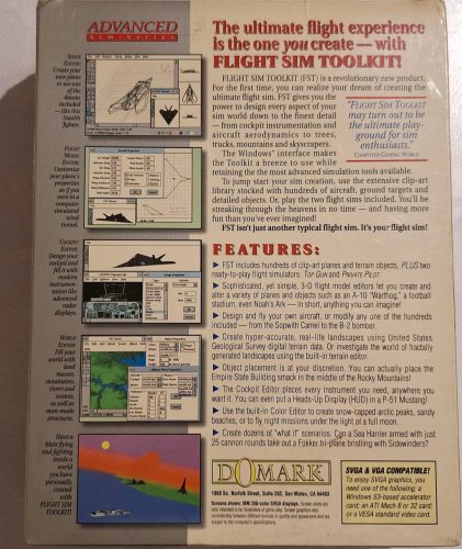 Fligh Sim Toolkit bonatatlan PC játék/Program (Domark) 386-os gépekre 1993