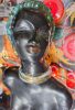 Izsépy Margit - Afrikai lány büsztje, afroamerikai lány, mázas kerámia szobor 1950-1960-as évek