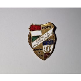   Jelvény Párisi K.S. Magyar Egylet, párizsi magyarok egyesületi jelvény pénzverde, zománcozott