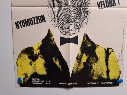 BM - Rendőrség - Kék Fény Vagyonvédelmi Kiállítás Plakát (Ujjlenyomat a plakátok) Rezes M. M. jelzéssel 1971