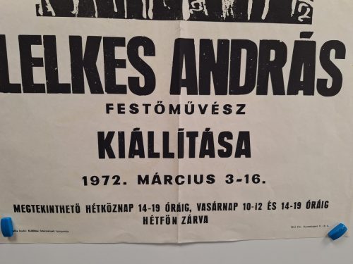 Lelkes András festőművész kiállítási plakátja 1972 (Ferencvárosi Pincetárlat)