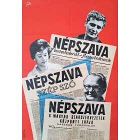   Népszava folyóirat propaganda plakát, FILO jelzéssel, 1974