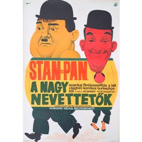   Stan és Pan, A nagy nevettetők filmplakát, A1-es méret, 1967, Benkő Sándor jelzéssel