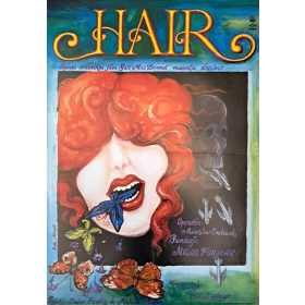  Hair filmplakát, A2-es méret, Balla Margit jelzéssel, 1979