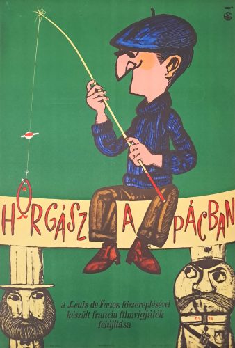 Horgász a pácban (felújítás) filmplakát, A2-es méret, B.S jelzéssel,1967