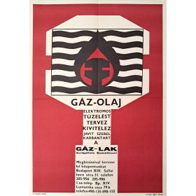   Gáz-Olaj GÁZ-LAK szolgálatató szövetkezet plakát, Bp.XIII.Sallai I. utca 31. 1971