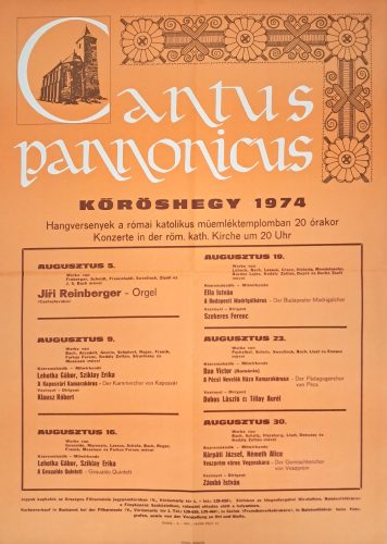 Cantus Pannonicus, Kőröshegy, hangverseny plakát, 1974