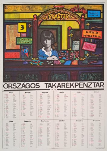Országos Takarékpénztár Pénztár plakát,R.W. jelzéssel, 1970