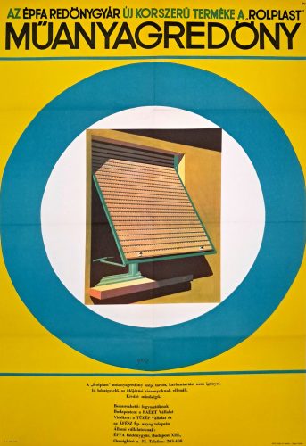 Az ÉPFA redőnygyár új, korszerű műanyag redőnye, reklám plakát, Gönczi jelzéssel, 1971