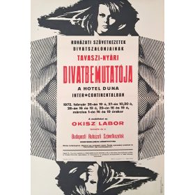   Hotel Duna Intercontinental Budapesti Ruházati Szövetkezetek divatbemutatója plakát, Molnár jelzéssel, 1972