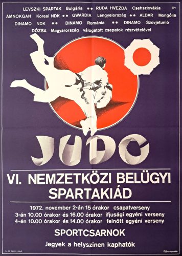 VI. Nemzetközi Belügyi Spartakiád (JUDO) Sportcsarnok, plakát, 1972