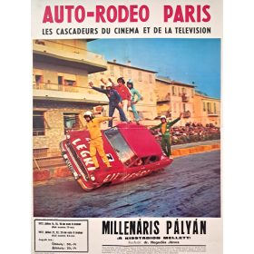 Autó-Rodeó Párizs a Millenáris Pályán 1972 plakát