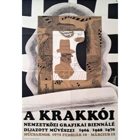   A Krakkói nemzetközi grafikai biennálé díjazott művészei plakát, Műcsarnok, Szilvásy jelzéssel, 1972
