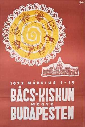 Bács-Kiskun megye Budapesten kiállítási plakát, 1972