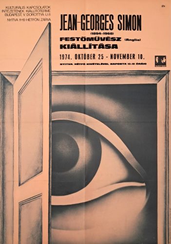 Jean-Georges Simon (Anglia) festőművész kiállítása 1974 plakát (Helényi jelzéssel)