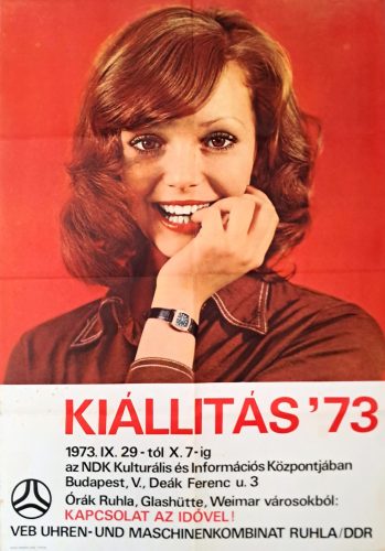 Kiállítás '73 Órakiállítás reklámplakát (NDK Kulturális és Információs Központ), 1973