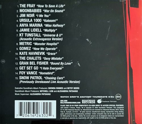 Grey's anatomy - A Grace klinika eredeti filmzene CD vol 2, USA kiadás