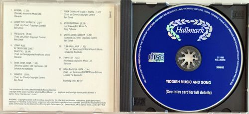 Yiddish music and song zenei CD