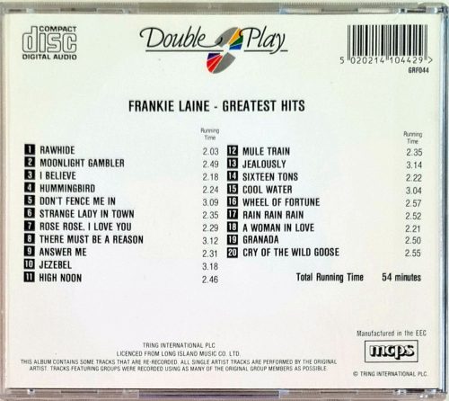 Frankie Laine, 20 greatest hits zenei CD