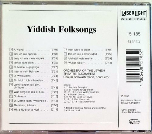 Yiddish folksongs zenei CD