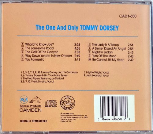 Tommy Dorsey, Teh one and only zenei CD, USA kiadás