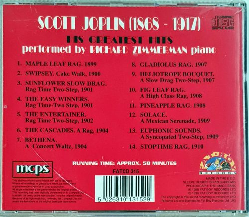 Scott Joplin, The greatest hits zenei CD