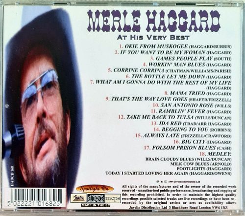 Merle Haggard, At his very best zenei CD