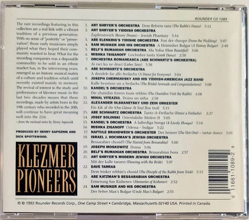 Klezmer Pioneers 1905-1952 zenei CD, USA kiadás