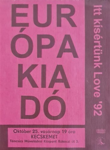 Európa Kiadó koncertjegy 1992