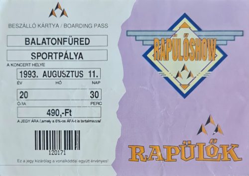 Rapülők koncertjegy 1993