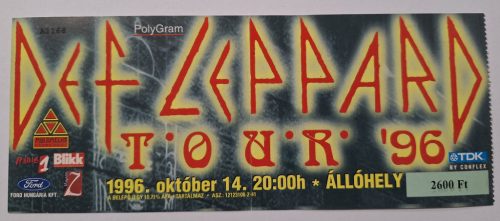 Def Leppard Tour koncertjegy 1996