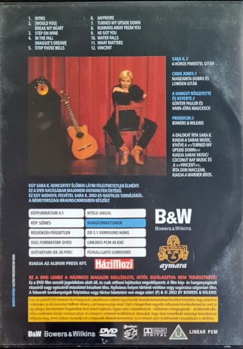 Sara K. – Live - Nautilus Tour 2002 DVD