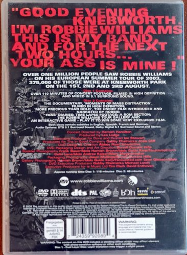 Robbie Williams, What We Did Last Summer - Live at Knebworth zenei DVD