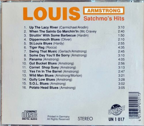 Louis Armstrong, Satchmos hits zenei CD (1993)