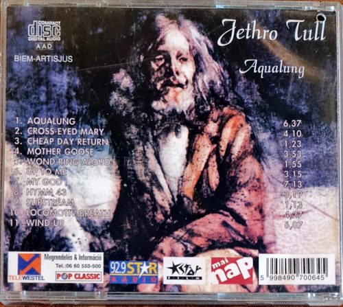 Jethro Tull, Aqualung zenei CD (1998)