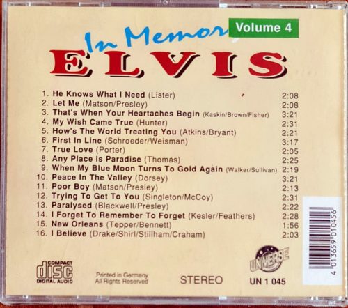 In Memory Elvis Presley vol 4 zenei CD