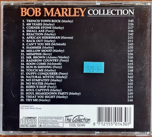 Bob Marley Collection, 25 songs zenei CD