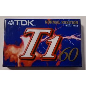   TDK T1 60 (Normal Position, IEC I./Type I.) Perces magnókazetta, bontatlan