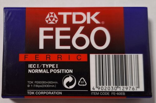 TDK FE 60 (Ferric) Perces magnókazetta, bontatlan