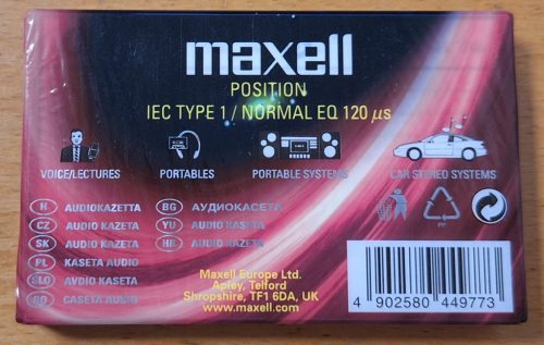 Maxell Super Power Tape 60 (IEC Type I. Normal EQ 120us) Perces magnókazetta, bontatlan