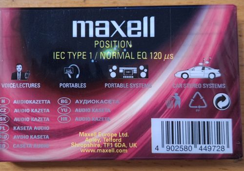 Maxell Super Power Tape 90 (IEC Type I. Normal EQ 120us) Perces magnókazetta, bontatlan