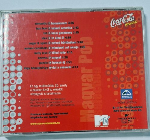 Coca Cola MTV selection Magyar Pop zenei CD (2003)
