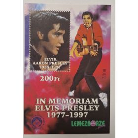   Elvis Presley (1977-1997) bélyegblokk (200ft) Lemezbörze és Philatelica Hungarica kiadása