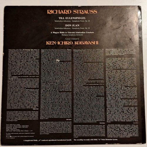 Richard Strauss / Till Eulenspiegel / Don Juan Budapest Symphony Orchestra Ken-Ichiro Kobayashi zenei bakelit lemez EX