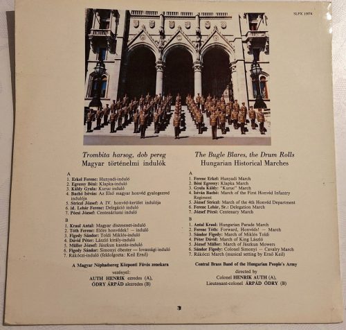 Hungarian Historical Marches (Magyar Történelmi Indulók) zenei bakelit lemez EX